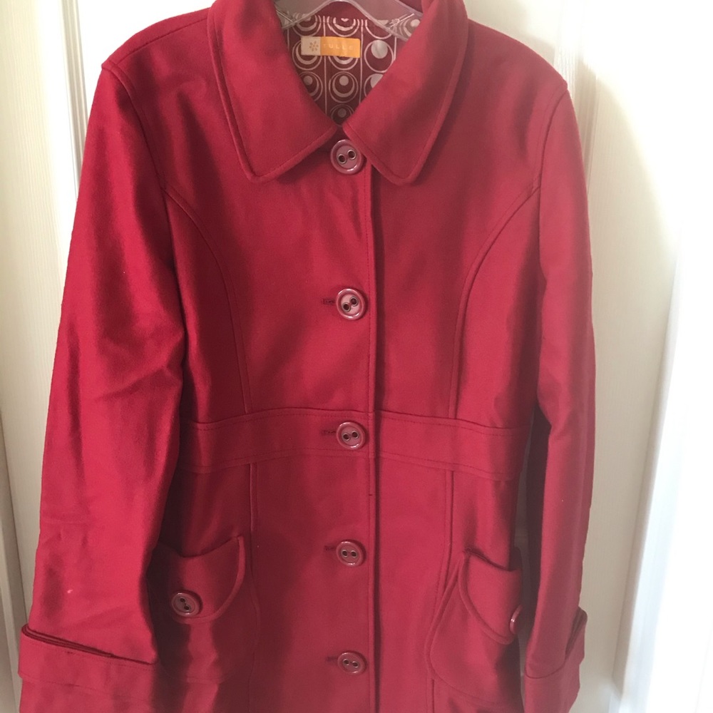 Tulle peacoat in red - L